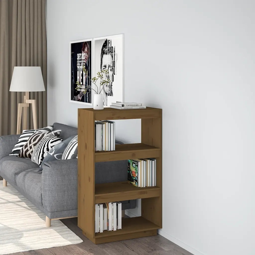 Libreria Divisorio-Scaffale per Libri-Mobile di Stoccaggio Ambra 60x35x103 cm in Massello di Pino