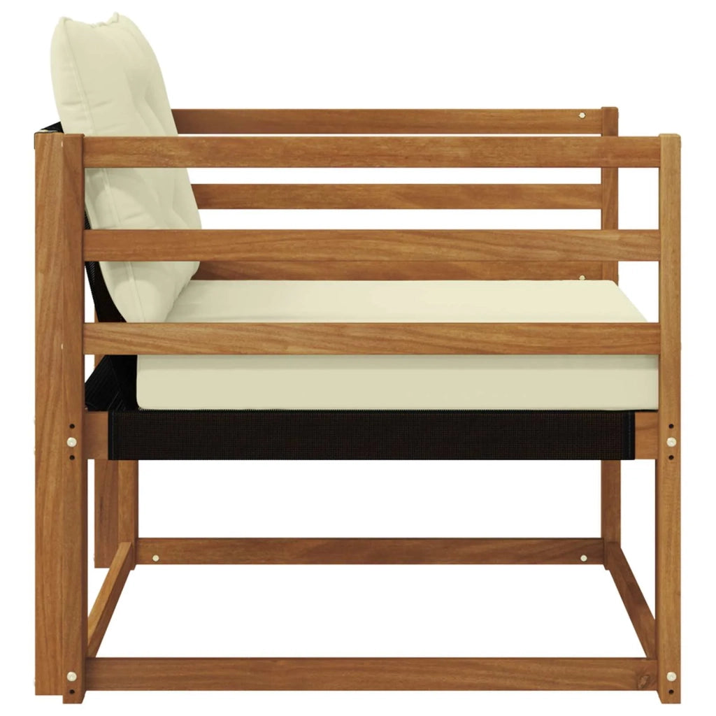 Set di divani da esterno-Sofa da giardino Legno di Acacia Massello e Textilene 573018