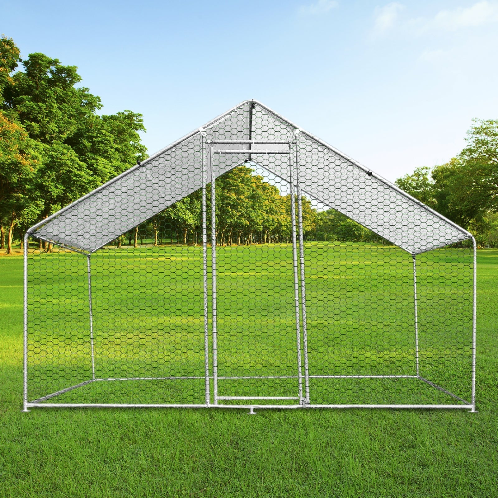 Gabbia Pollaio Recinto Recinzione Box Inox da Galline Pollame Polli 3m x 2m x 2m