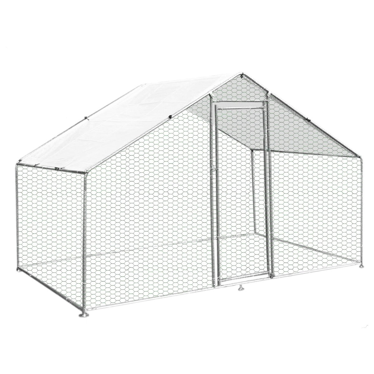 Gabbia Pollaio Recinto Recinzione Box Inox da Galline Pollame Polli 3m x 2m x 2m