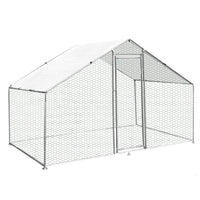 Gabbia Pollaio Recinto Recinzione Box Inox da Galline Pollame Polli 3m x 2m x 2m