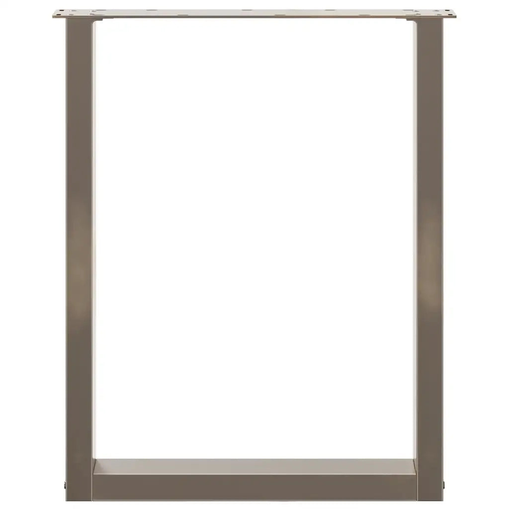 Gambe per tavolo da pranzo a forma di U 3 pz in acciaio naturale 70x(72-73) cm 4013203