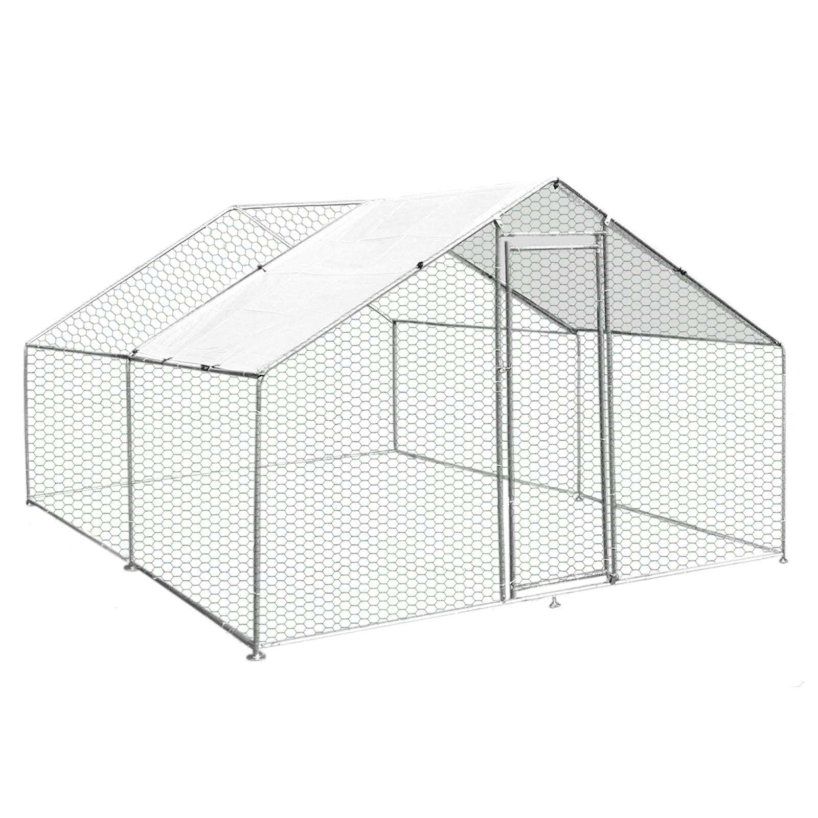 Gabbia Pollaio Recinto Recinzione Box Inox da Galline Pollame Polli 3m x 4m x 2m
