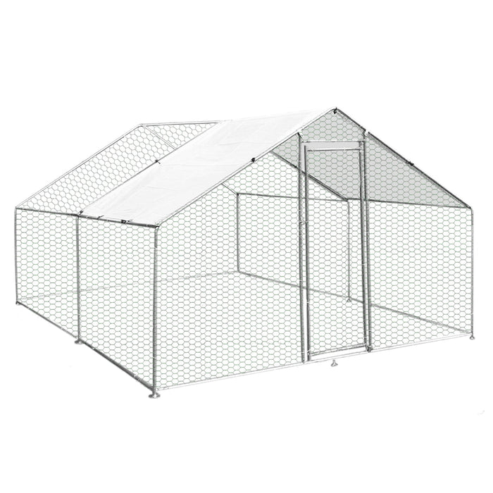 Gabbia Pollaio Recinto Recinzione Box Inox da Galline Pollame Polli 3m x 4m x 2m