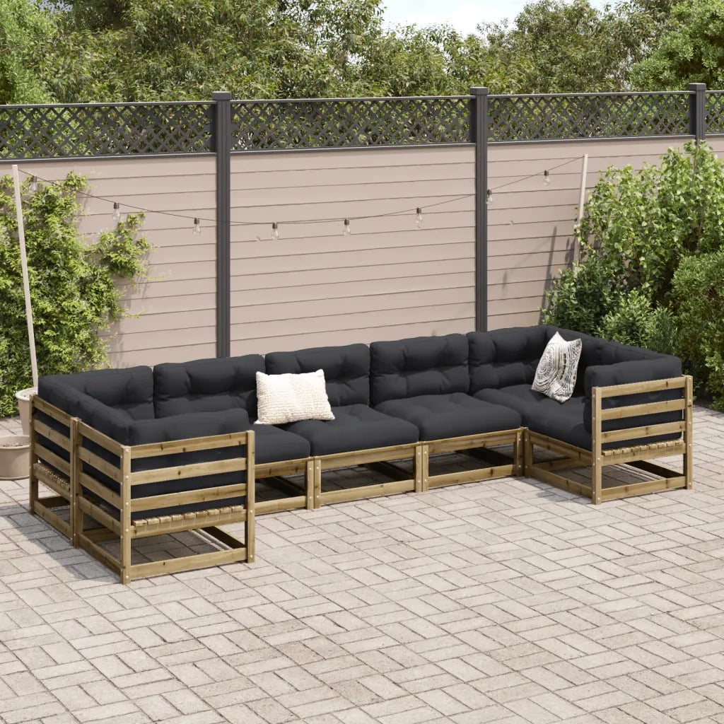 Set Divani da Giardino 7 pz in Legno Impregnato di Pino 3299617