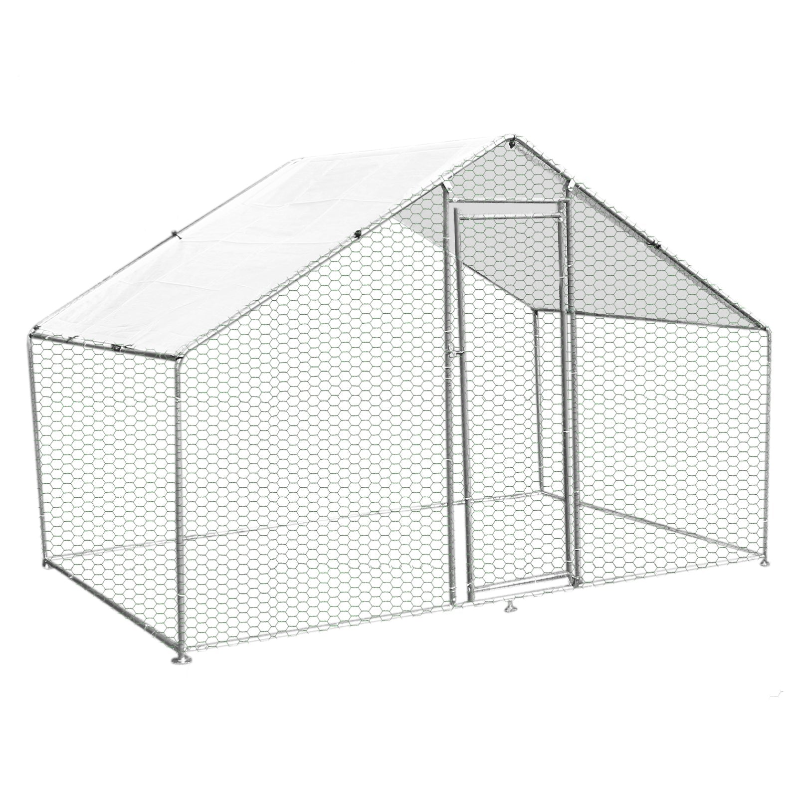 Gabbia Pollaio Recinto Recinzione Box Inox da Galline Pollame Polli 4m x 2m x 2m