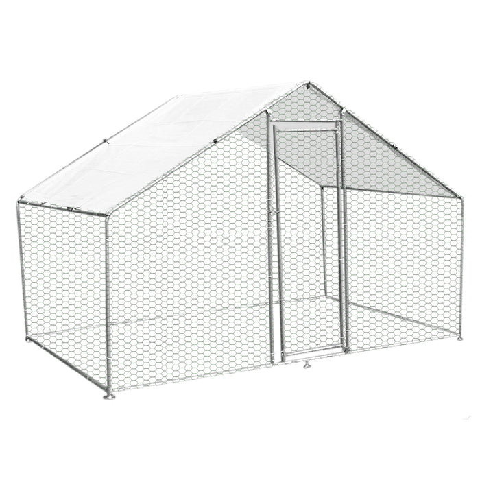 Gabbia Pollaio Recinto Recinzione Box Inox da Galline Pollame Polli 4m x 2m x 2m