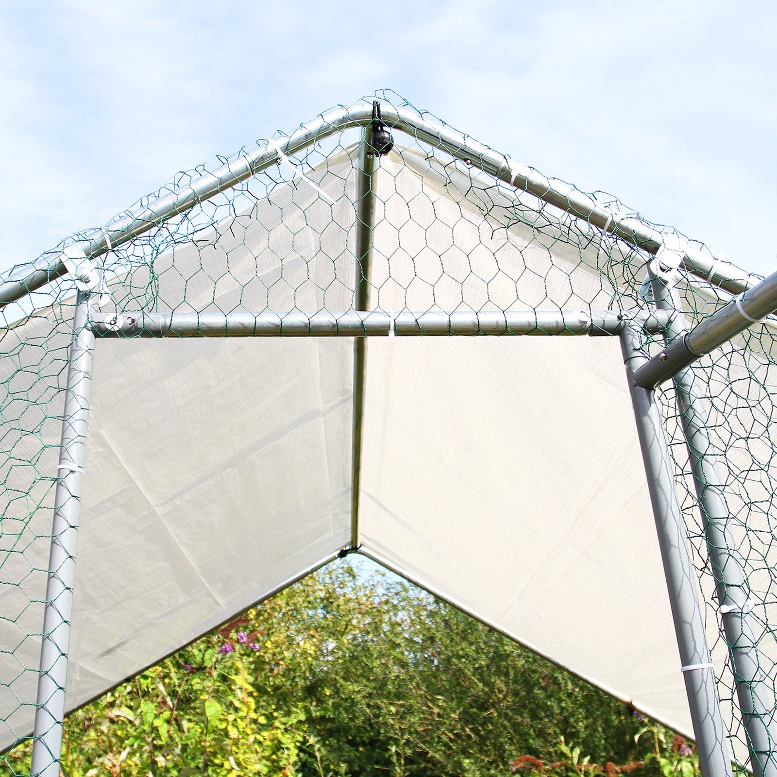 Gabbia Pollaio Recinto Recinzione Box Inox da Galline Pollame Polli 4m x 2m x 2m