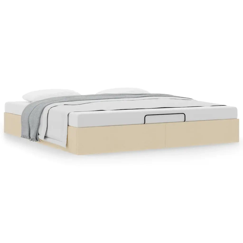 Struttura Letto Pouf senza Materasso Crema 180x200 cm Tessuto 3310901