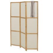 IDMarket - Paravento interno in legno e tessuto beige