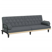 Divano letto con braccioli205 x 89 x 70 cm tessuto grigio scuro 02_0021008