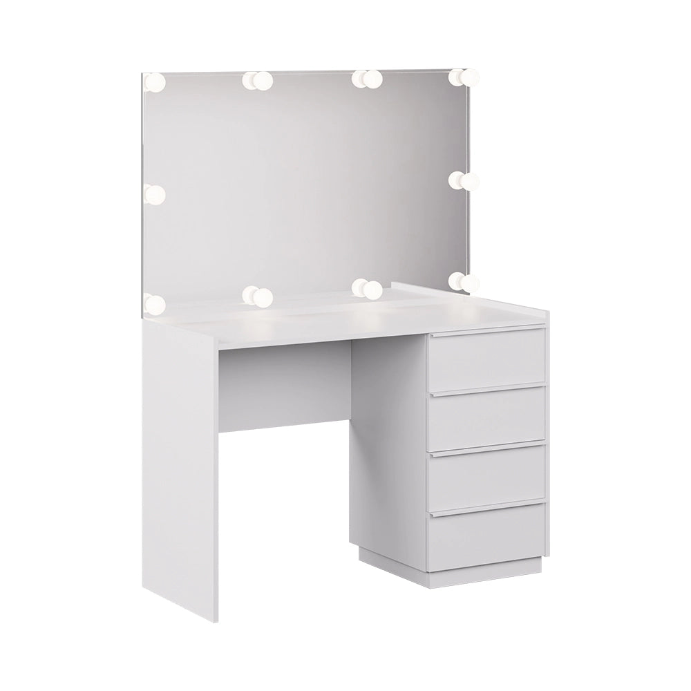 Vicco Tavolo da toeletta Bianco 110 cm con specchio e illuminazione a LED