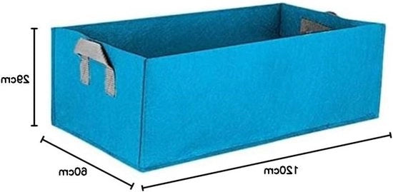 Borsa per piante rettangolare - Coltivazione a cassette per giardino interno ed esterno - Tessuto impermeabile per fiori, verdure, pomodori e patate in blu