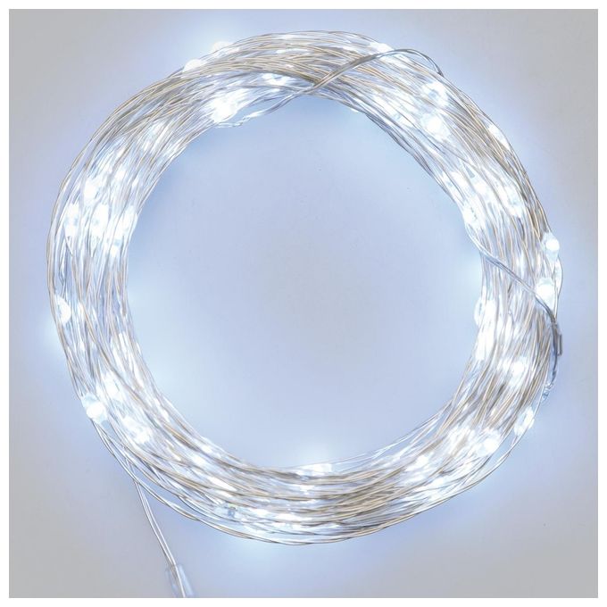 Lotti Catena 100 Microled Bianco Freddo a Batteria