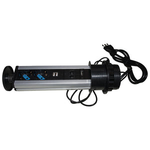 Link Multipresa a Scomparsa con 2 Porte Alimentazione Ita-Schuko 2 Porte Usb + 1 Rj45 + 1 Rj11 + 1 Hdmi Femmina