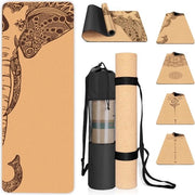 Mat Yogacentro Antislip con Cuoio Naturale e TPE per Uso Casalingo, Pilates e Fitness