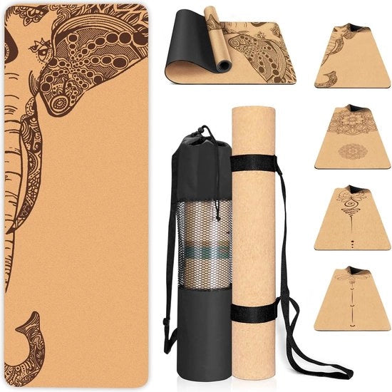 Mat Yogacentro Antislip con Cuoio Naturale e TPE per Uso Casalingo, Pilates e Fitness