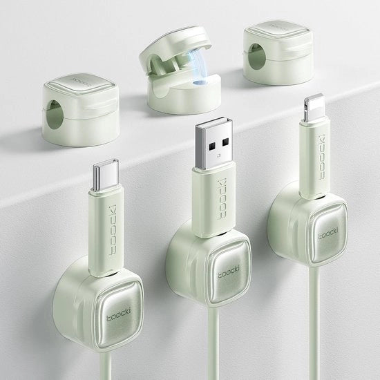 Houder di cavo autoadesivo - Gestione cavo magnetica - 6 pezzi - Bianco