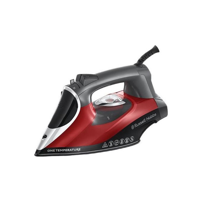 Russell Hobbs 25090-56 ferro da stiro Ferro da stiro a secco e a vapore Piastra in Ceramica 2600 W Nero, Grigio, Rosso