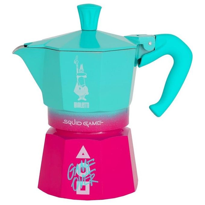 Bialetti Squid Game Moka Verde, Rosa, Bianco