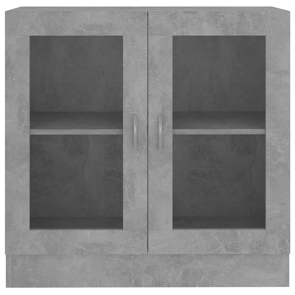 Elegante vetrina per soggiorno 82,5 x 30,5 x 80 cm in legno composito grigio cemento 02_0047750