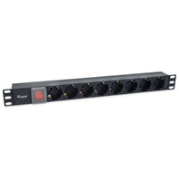 Equip PDU 333286 Nero 8 Prese AC 1U Rack Orizzontale 2500W Interruttore On-Off