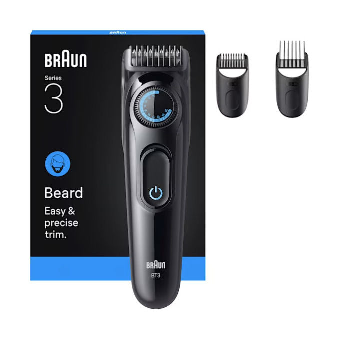 Braun Regolabarba BT3520 Senza Filo 40 Lunghezze Batteria 50min Nero e Blu