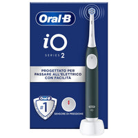Oral-B iO 2 Spazzolino Elettrico Verde con 1 Testina di Ricambio e Micro-vibrazioni