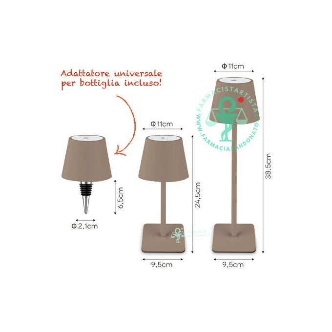 T Tex Lampada Led Touch 3 In 1 Tortora