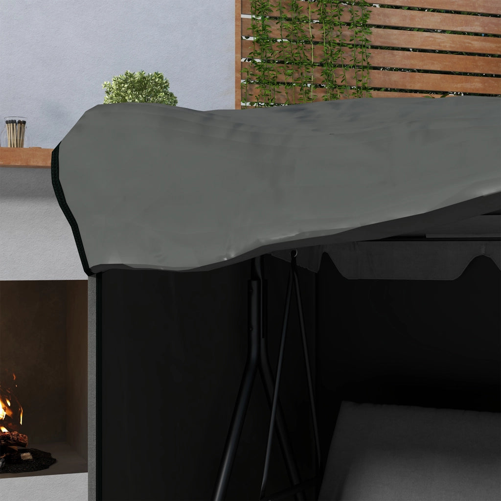Copertura protettiva per dondolo da giardino 3 posti, impermeabile e resistente ai raggi UV, 177x114x152 cm, grigio scuro