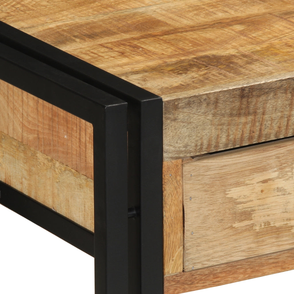 Tavolo Consolle  120x33x75 cm in Legno Massello Grezzo di Mango