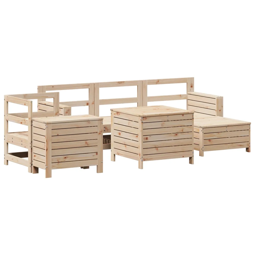 Set Divani da Giardino 7 pz in Legno Massello di Pino 3250508