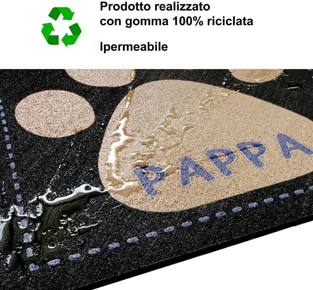 Coppia Tappetini SottoCiotola Gomma Sostenibile Antiscivolo Cane Gatto Quadrati