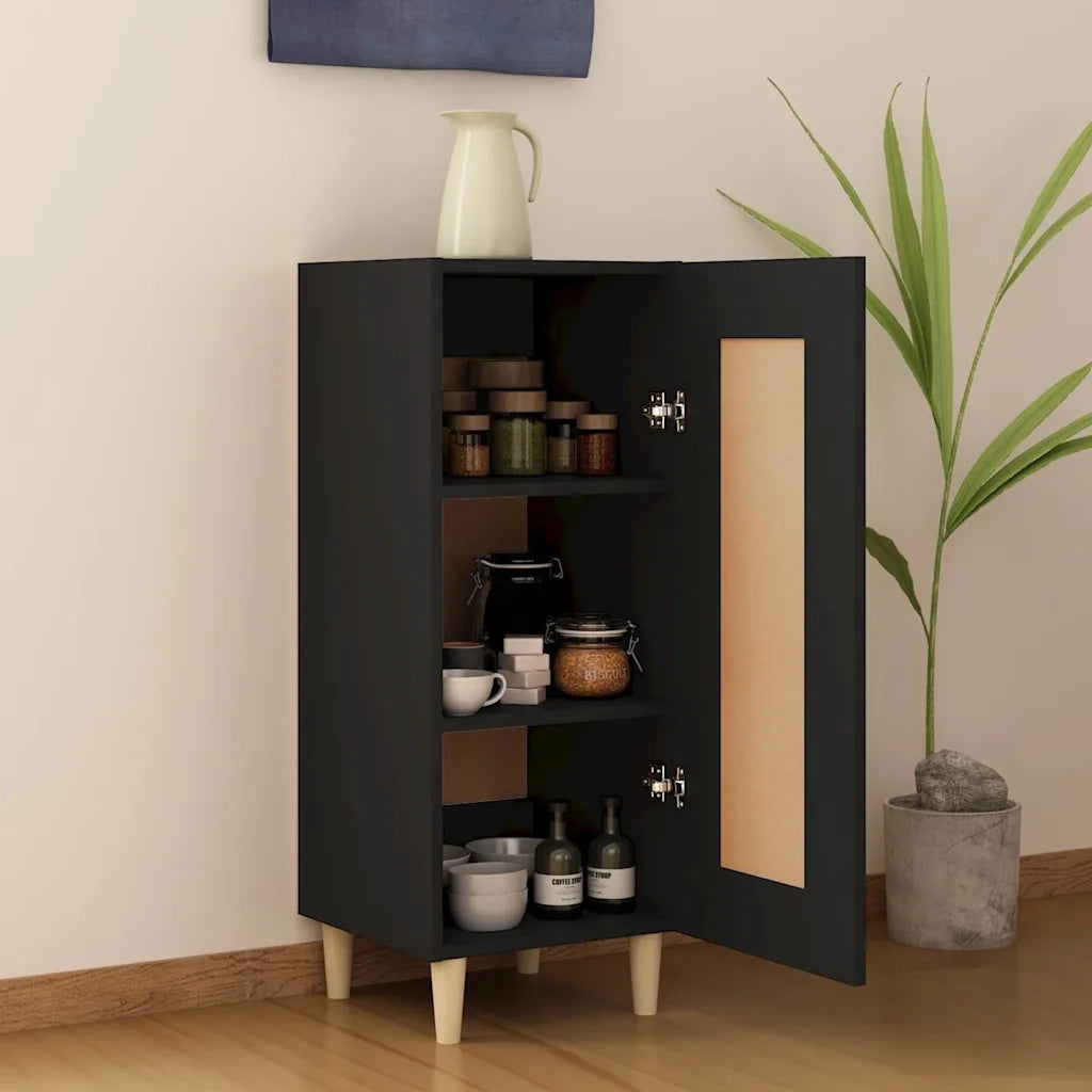 Credenza | Madia | Buffet da pranzo | Armadio da pranzo Nero 34,5x34x90 cm in Legno Multistrato