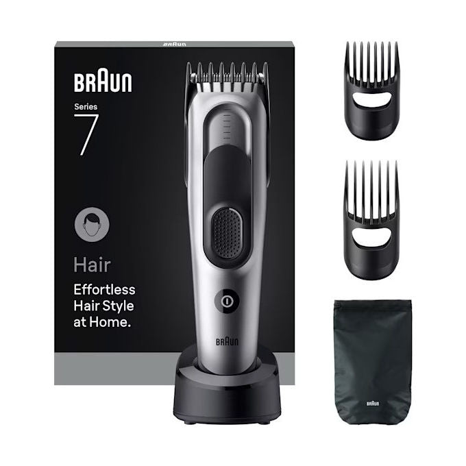 Braun HC7590 Tagliacapelli Ricaricabile Nero-Argento 17 Lunghezze 3-35 mm