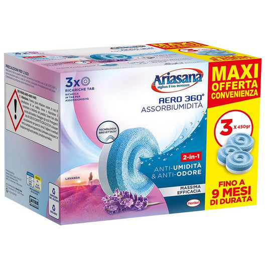 Ariasana Ricarica Assorbiumidita' Lavanda Tripack - Neutralizza Odori e Umidita'