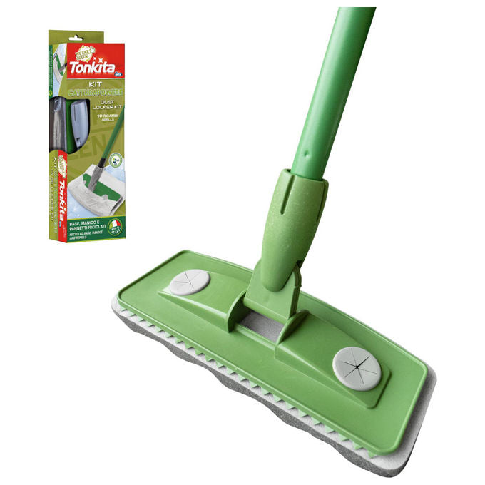Tonkita Kit Catturapolvere con 10 Ricambi e Scopa
