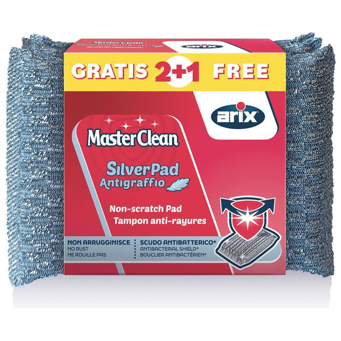 ARIX SilverPad Spugne Antigraffio con Rivestimento in Alluminio