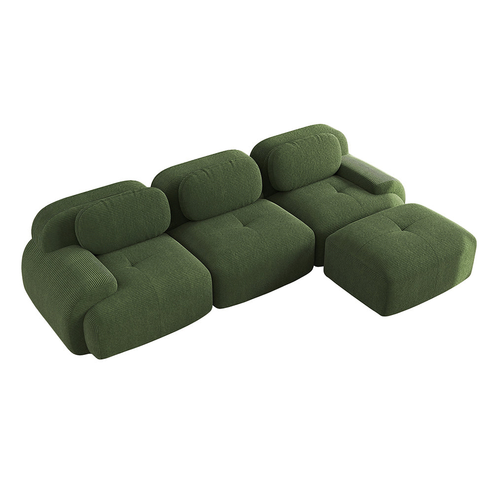 Divano 2 posti modulabile - Xylo - Con chaise longue, braccioli ergonomici, verde