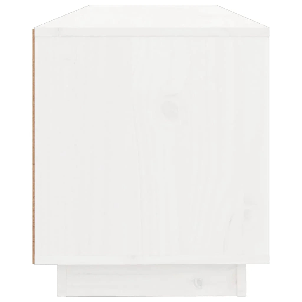 Mobile TV multimediale scaffale TV credenza mobile TV sala da pranzo soggiorno camera da letto 100 x 34 x 40 cm legno di pino massiccio bianco 02_0025466