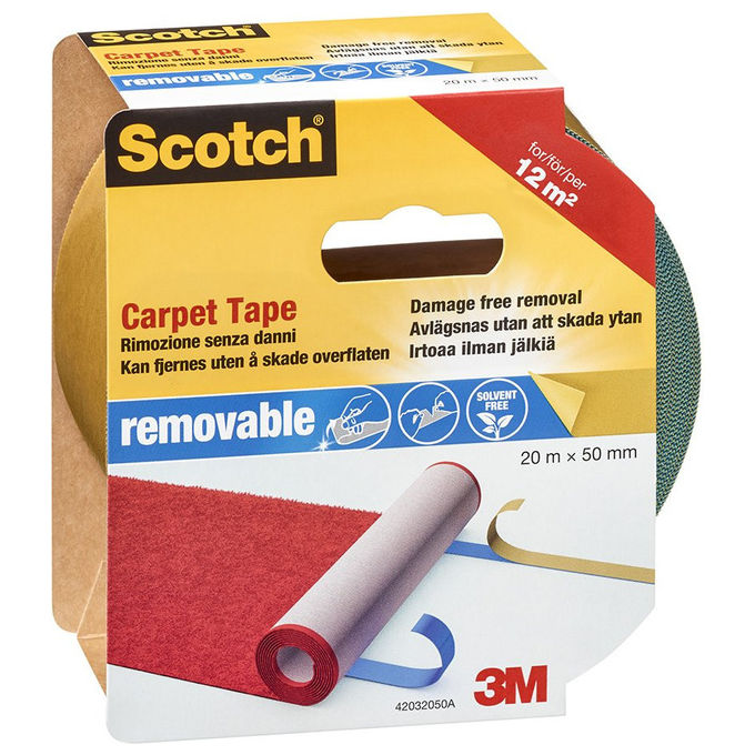Scotch Removable Nastro Biadesivo per Tappeti e Moquette 20m x 50mm