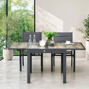 TAVOLO DA GIARDINO ALLUNGABILE 80/160 x 80 x 75 cm Alluminio Beige
