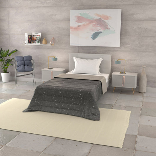 Trapuntino Singolo 100gr con Stampa in Microfibra Stars Grigio