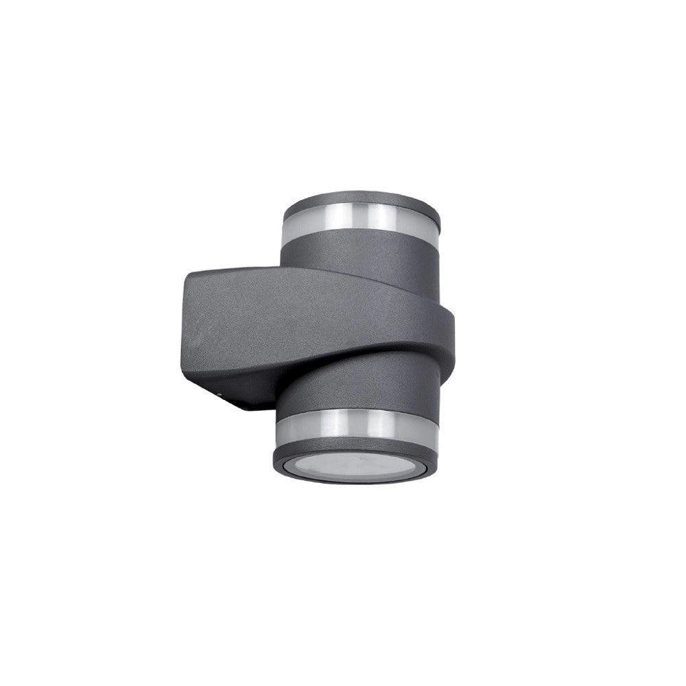 Trade Shop - Applique In Alluminio 2x7w Con Doppia Emissione Corpo Grigio Luce 4000k Xc-9288 -