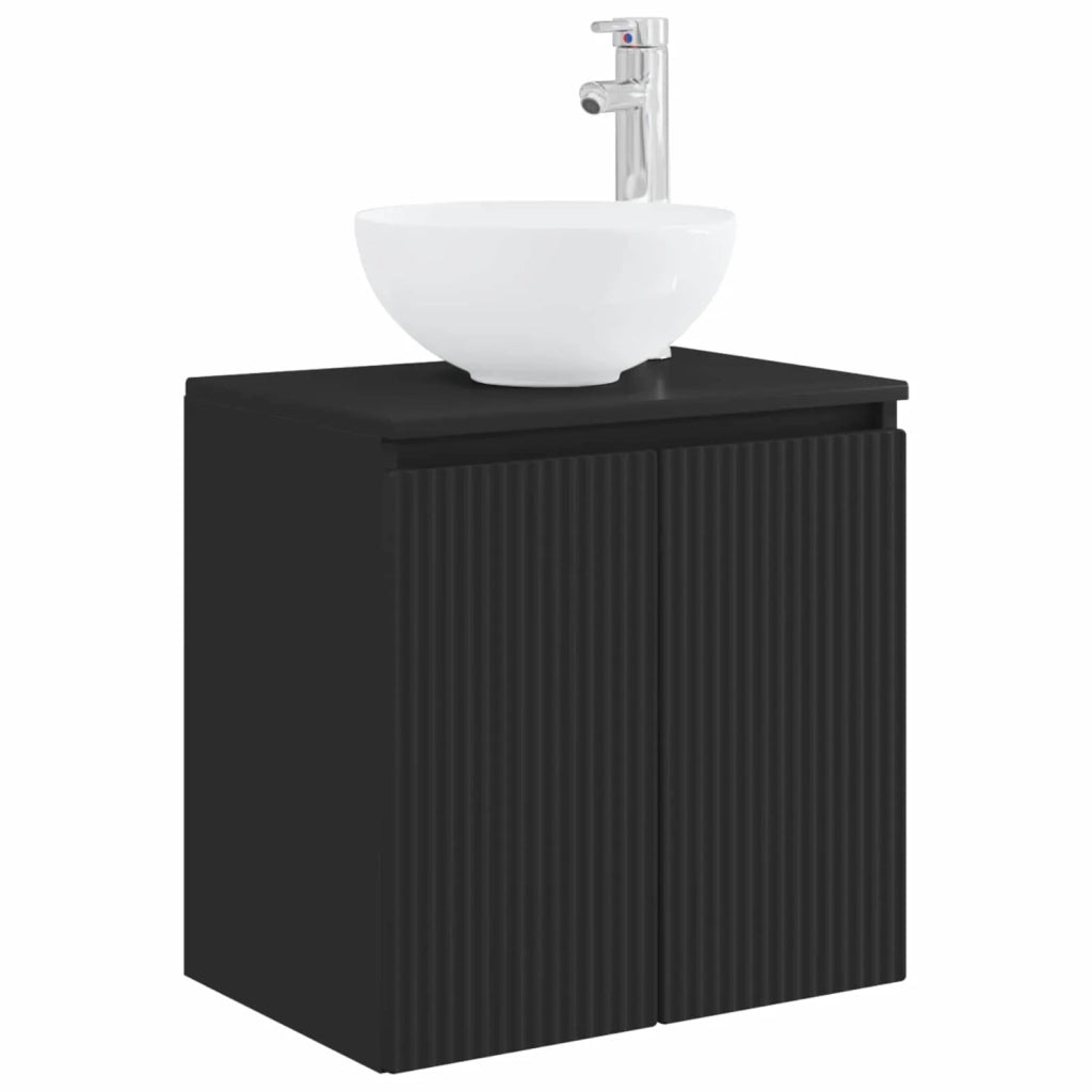 Set di mobili per il bagno 5 pz Nero 33 x 34,5 x 100 cm 3405984