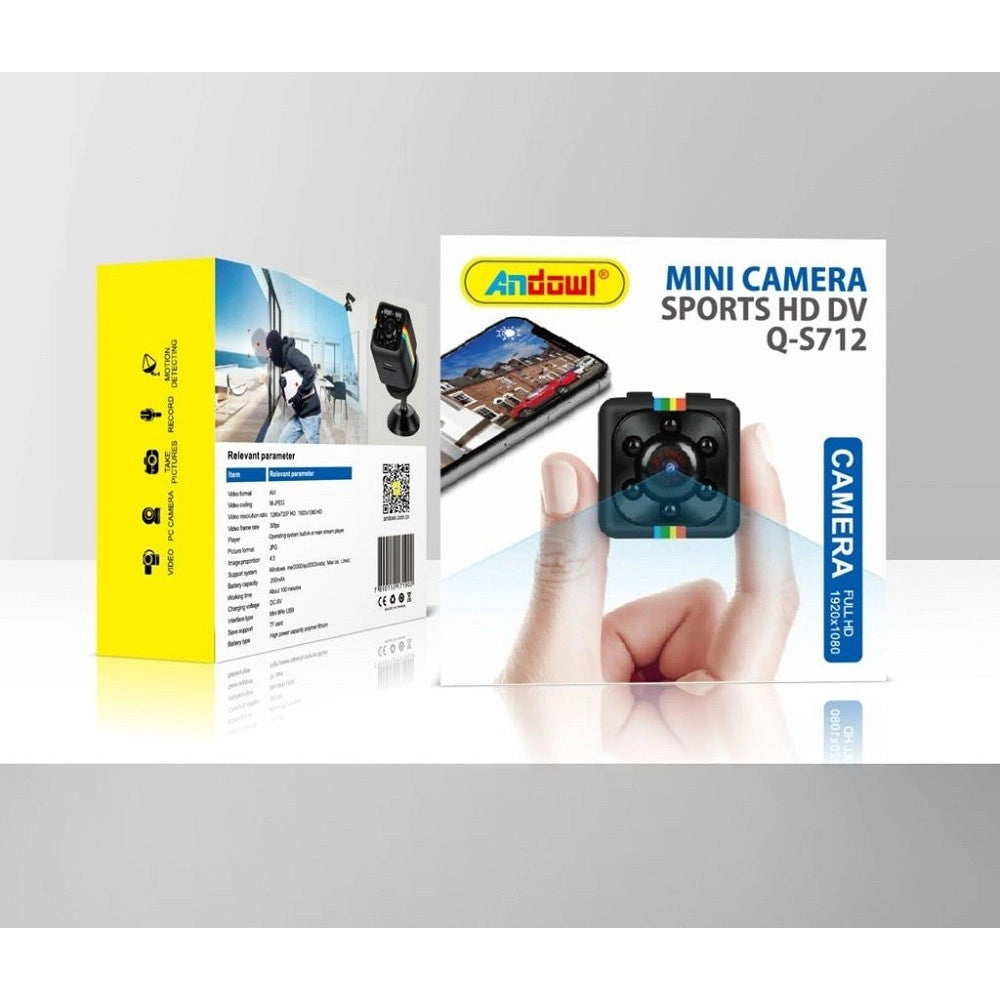 Trade Shop - Mini Telecamera Sicurezza Hd Ricaricabile Compatto Rilevamento Movimento Q-s712 -