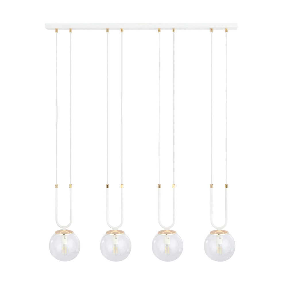 Lampadario Emibig Glam 4xE14 bianco vetro trasparente