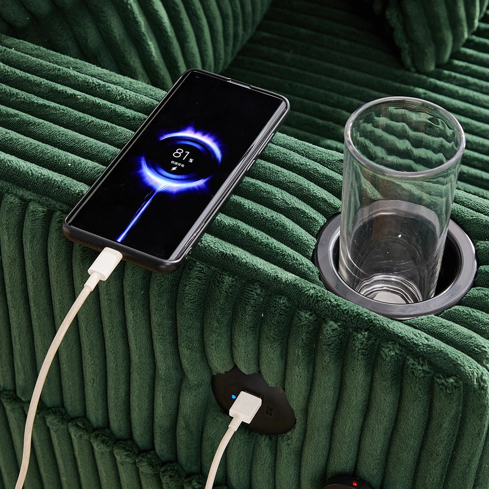 Poltrona letto spaziosa - Xylo - Portabicchieri USB LED perfetta per salone camera veranda