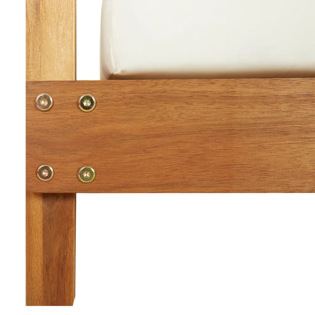 Lettino Prendisole Doppio con Tende e Cuscini in Legno Acacia cod mxl 41584