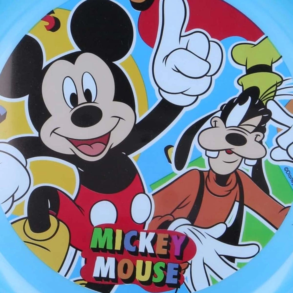 Piatto da dessert in plastica senza BPA con stampa di Mickey e Pippo Blu Mickey Mouse